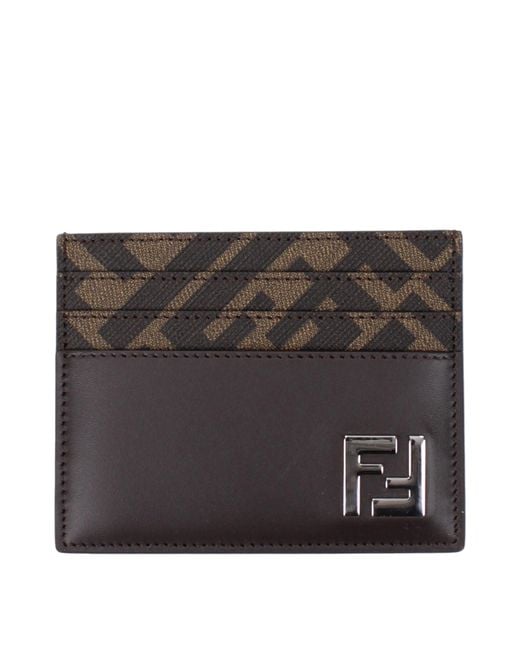 Fendi Black Document Holder Fabric/Ebony