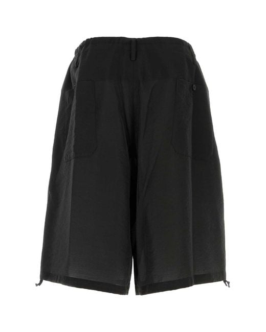 Yohji Yamamoto Black Solid Shorts for men