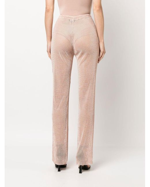 Santa Brands Pink Rhinestone-Embellished Straight Trousers
