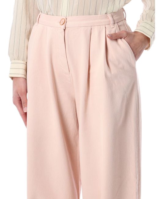 Sessun Pink Sessùn Tamayo High-Rise Pleated Trousers