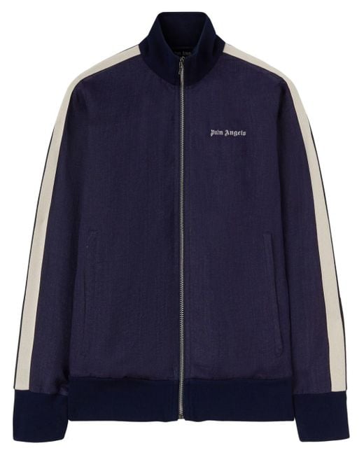 Palm Angels Trainingsjack Met Geborduurd Logo in het Blue voor heren