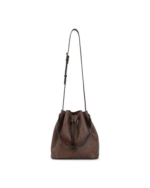 Etro Brown Small Arnica Bucket Bag