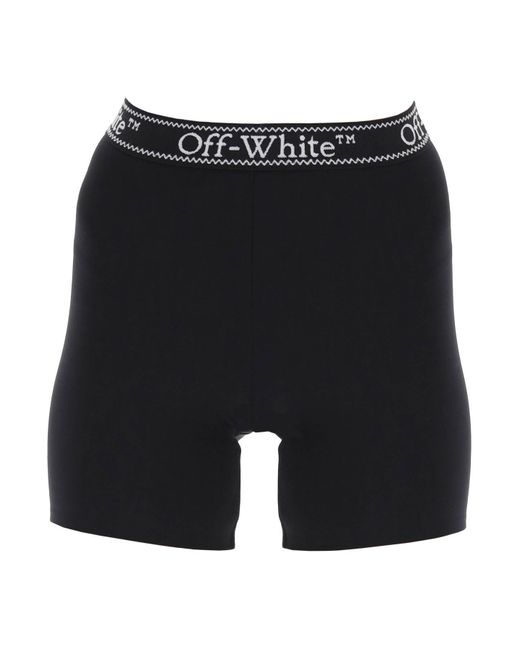 Off-White c/o Virgil Abloh Sporty Shorts Met Merkstreep in het Black