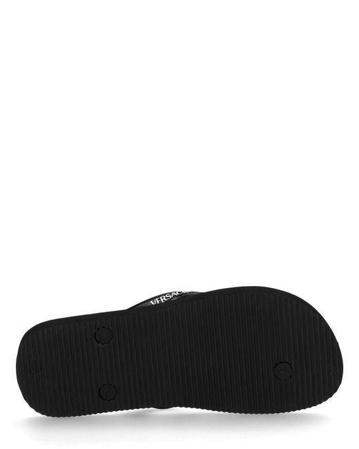 Versace Jeans Couture Black Pvc Flat
