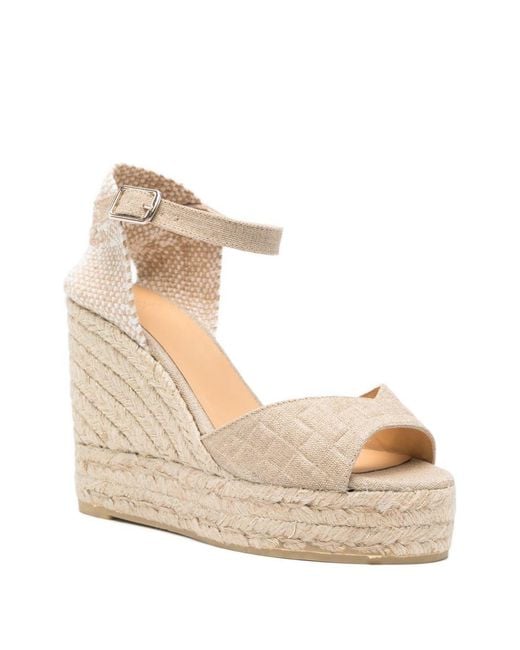 Castaner Natural Ankle-Strap Wedges