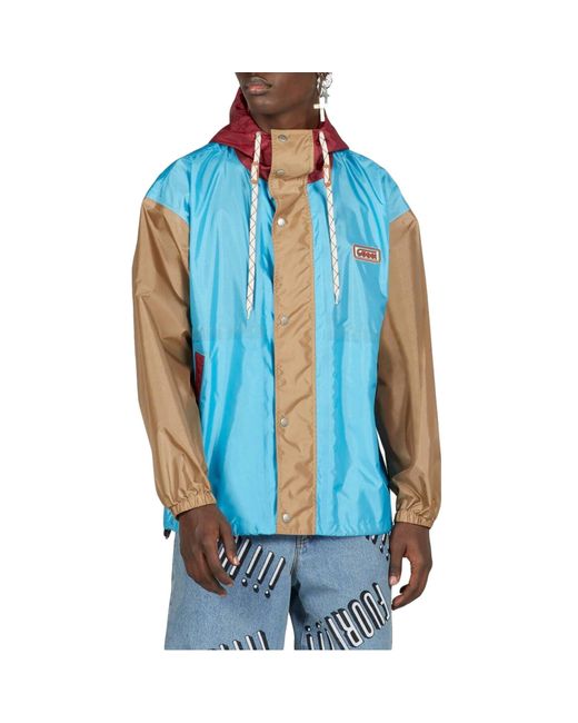 Gucci Hooded Lightweight Jacket in het Blue voor heren