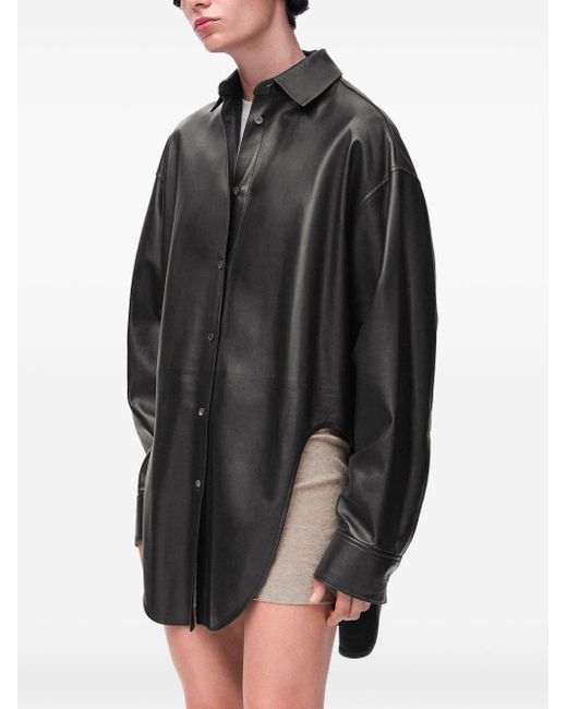 Loewe Gray Leather Shirt
