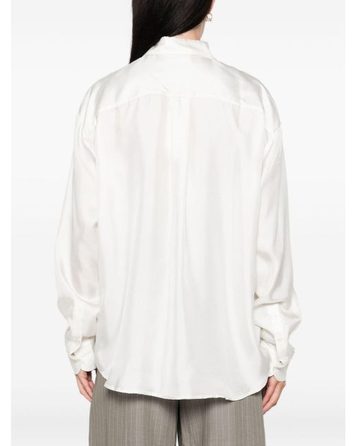Camisa de seda estampada de Pierre Louis Mascia de color White