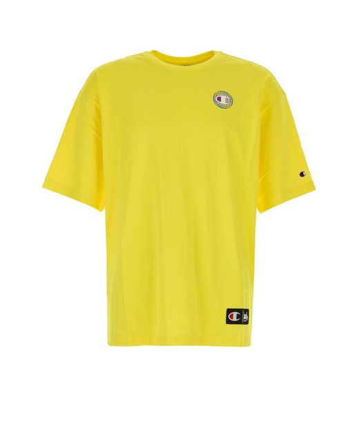 Champion Yellow Crewneck Logo T-Shirt for men