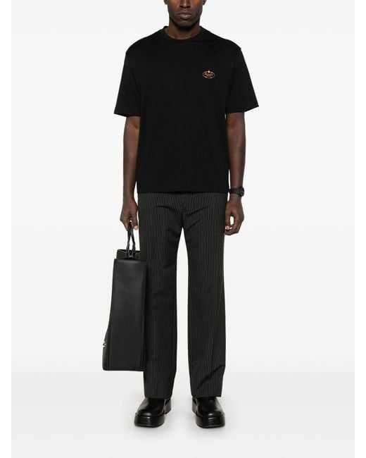 Prada Black Logo-Patch T-Shirt for men