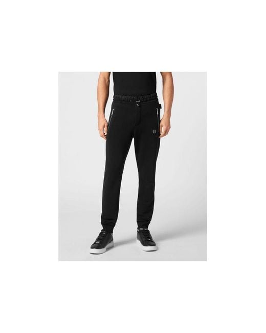 Philipp Plein Black Puffered Jogging Pants for men