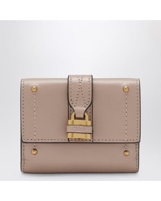 Chloé Natural Mini Paddington Trifold Leather Wallet