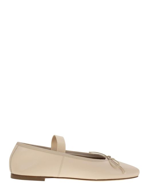 Anniel Natural Leather Ballerina And Elastic Band