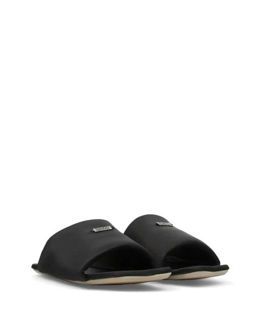 MM6 by Maison Margiela Black Sandals With Logo Plaque
