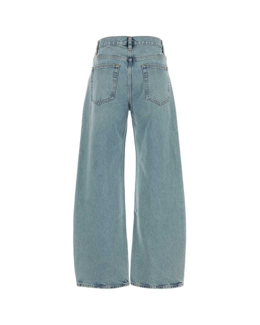 FRAME Blue Denim The Bow Wide-leg Jeans