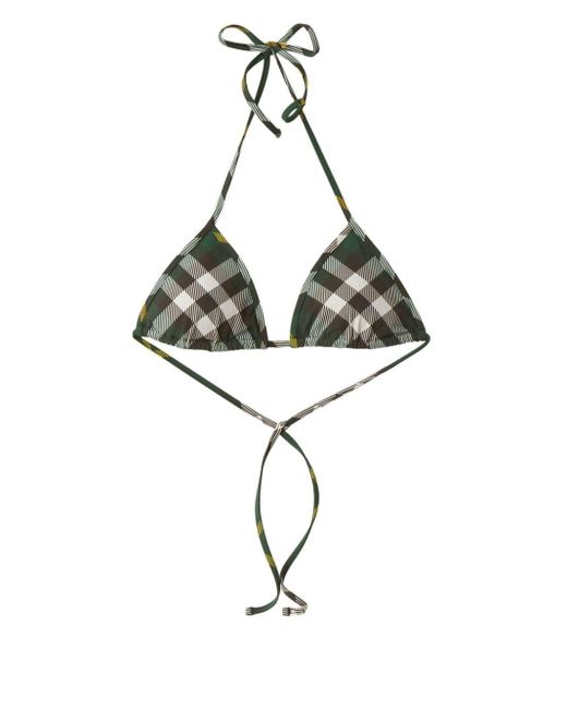 Burberry Metallic Checked Triangle Bikini Top