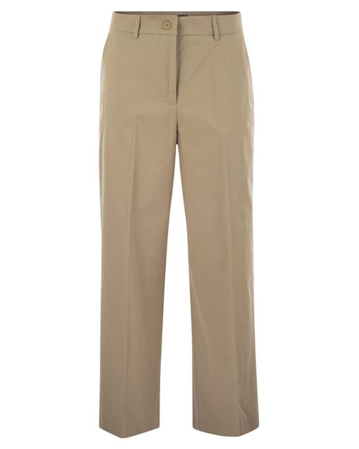 Weekend by Maxmara Natural Urial Cotton Satin Crop Trousers