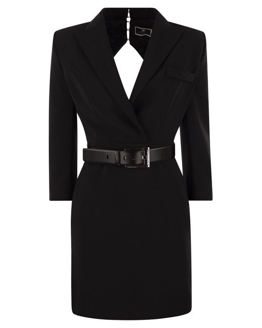 Tobe manteau en crepe con recortes Elisabetta Franchi de color Black