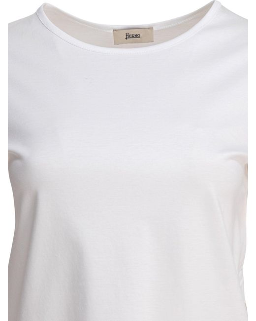 T-Shirt À Patch Logo Herno en coloris White