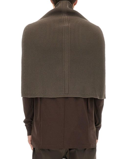 Rick Owens Brown Knitted Cape