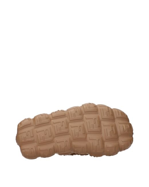 Fendi Brown Ciabatte E Zoccoli Eva Uomo Gomma Marrone/Fango