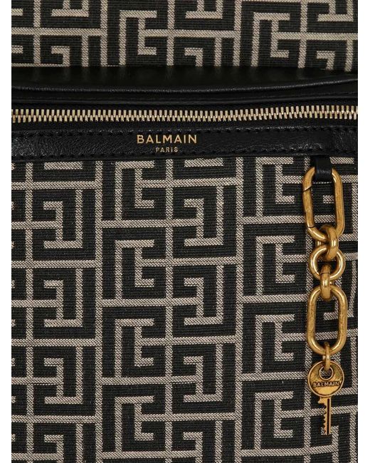 Mochila Pulse con monograma en jacquard Balmain de hombre de color Gray