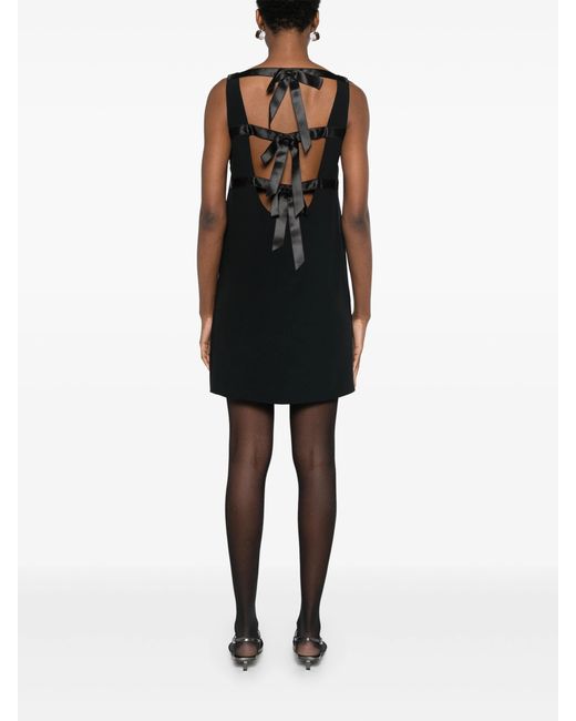 Prada Black Triangle-Logo Mini Dress