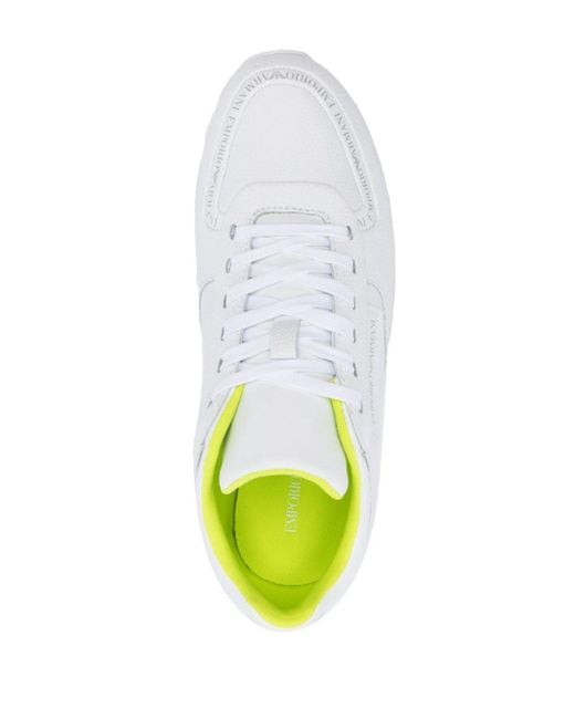 Eclat Jewels White Logo Leather Sneakers
