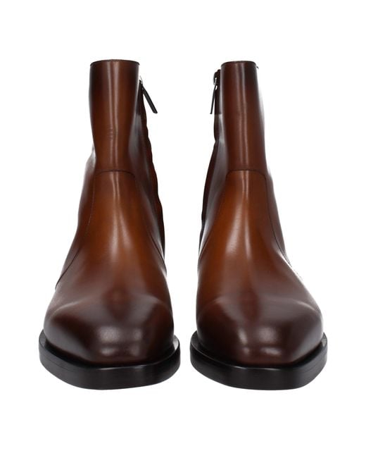 Ferragamo Brown Gerald Boots Leather/Biscuit for men