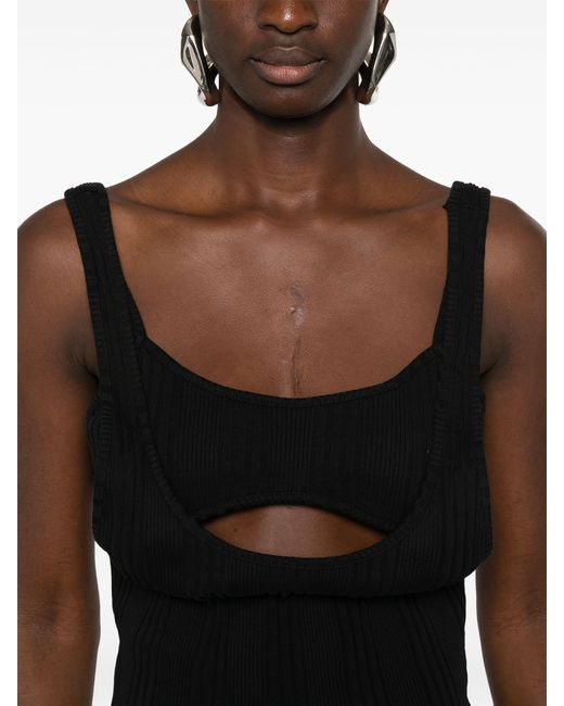 The Attico Black Layered Tank Top