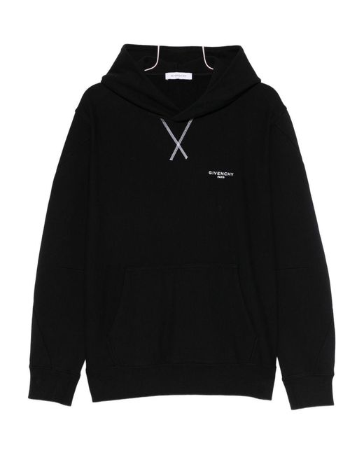 Givenchy Black Logo Cotton Hoodie for men