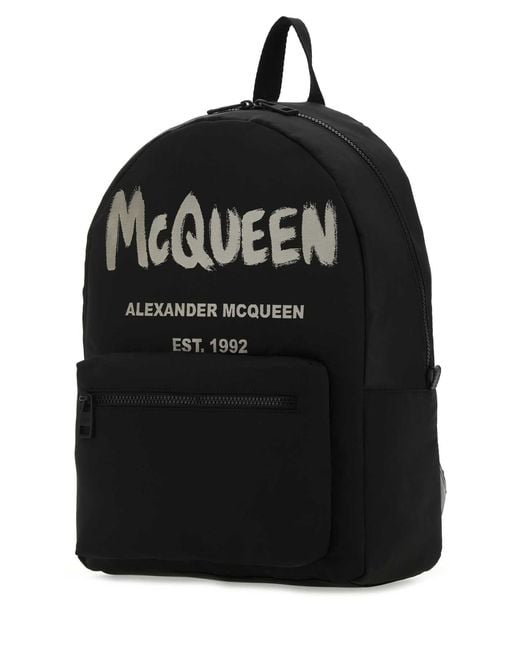 McQueen Black Zaino for men