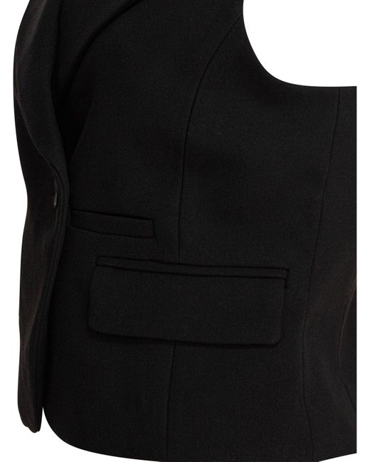 Ganni Black Binded Crepe Weste