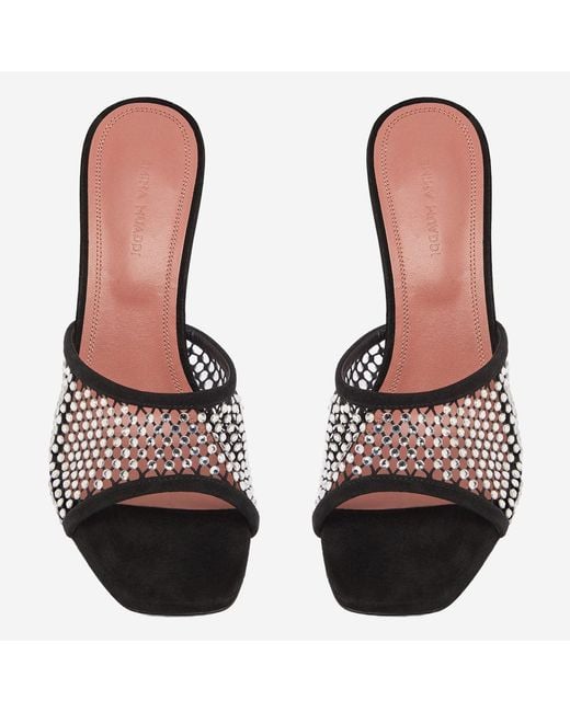 AMINA MUADDI Black Sandals Lupita Crystal