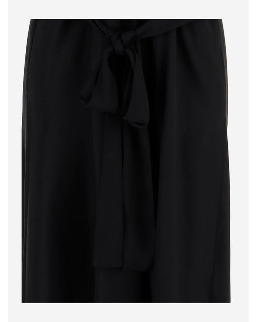 Maison Margiela Black Silk Dress With Lace Inserts