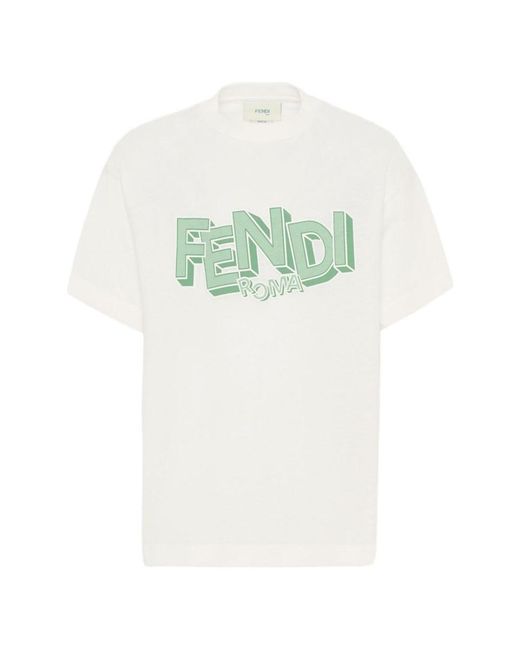 Fendi White T Shirt With Logo