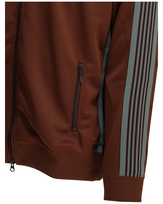 Needles Brown Track Poly Bordeaux Polyester Sweatshirt