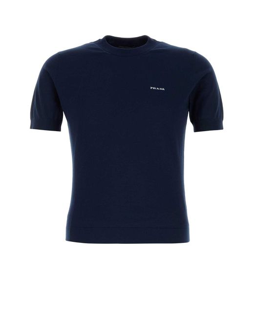Prada Blue Cotton Sweater