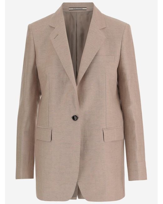Tagliatore Natural Linen And Cotton Blend Jacket