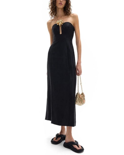 Rabanne Black Elegant Midi Dress