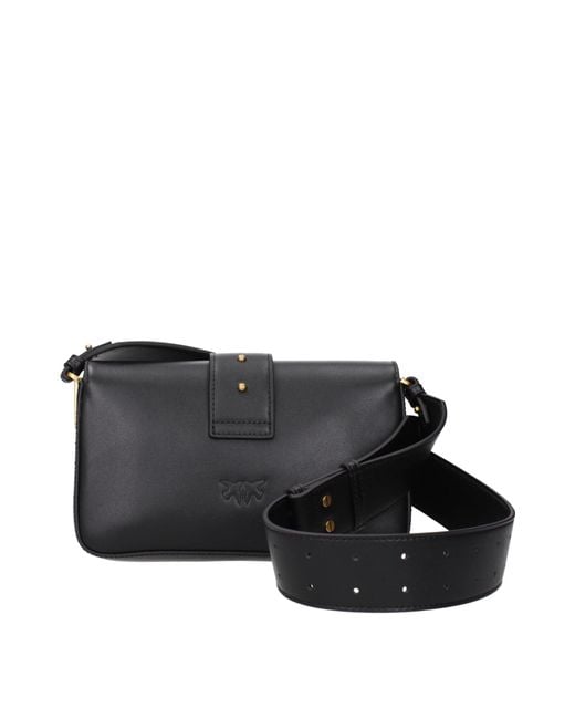 Pinko Black Crossbody Bags Love One Leather