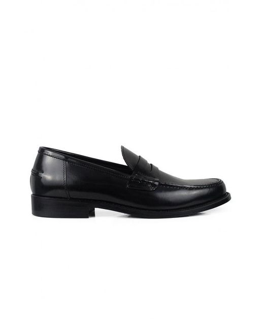 ALBERTO Black Leather Loafers