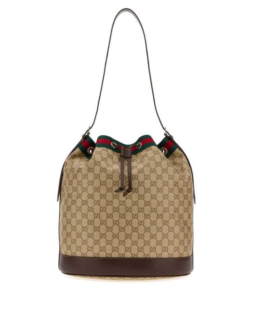Gucci Natural Gg Canvas Bucket Bag
