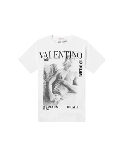 Archive Stampa maglietta di Valentino in White da Uomo