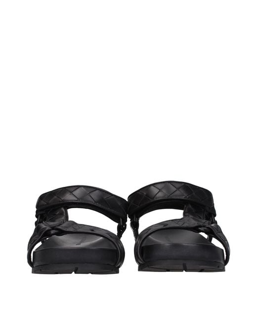 Bottega Veneta Black Flat Sandals for men