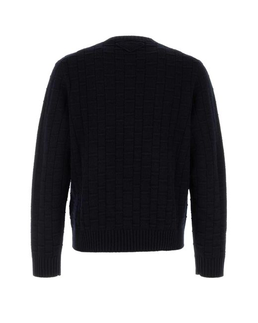 Prada Blue Crewneck Sweater for men