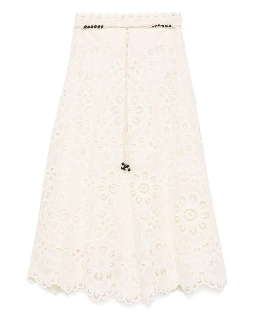 Gonna Rhiannon Con Ricamo di Zimmermann in Natural