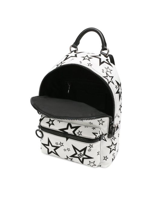 Dolce & Gabbana White Stars Print Backpack
