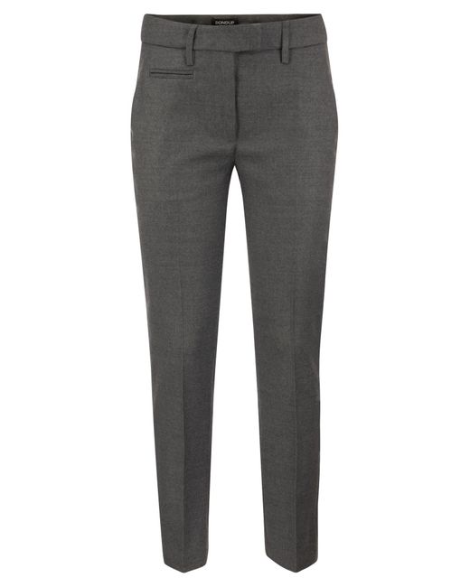 Dondup Gray Perfect Wool Slim Fit Trousers