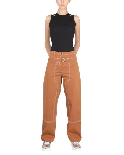 Stella McCartney Brown Pants With Buckle